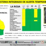 Alerta amarilla por lluvias y vientos en gran parte de La Rioja